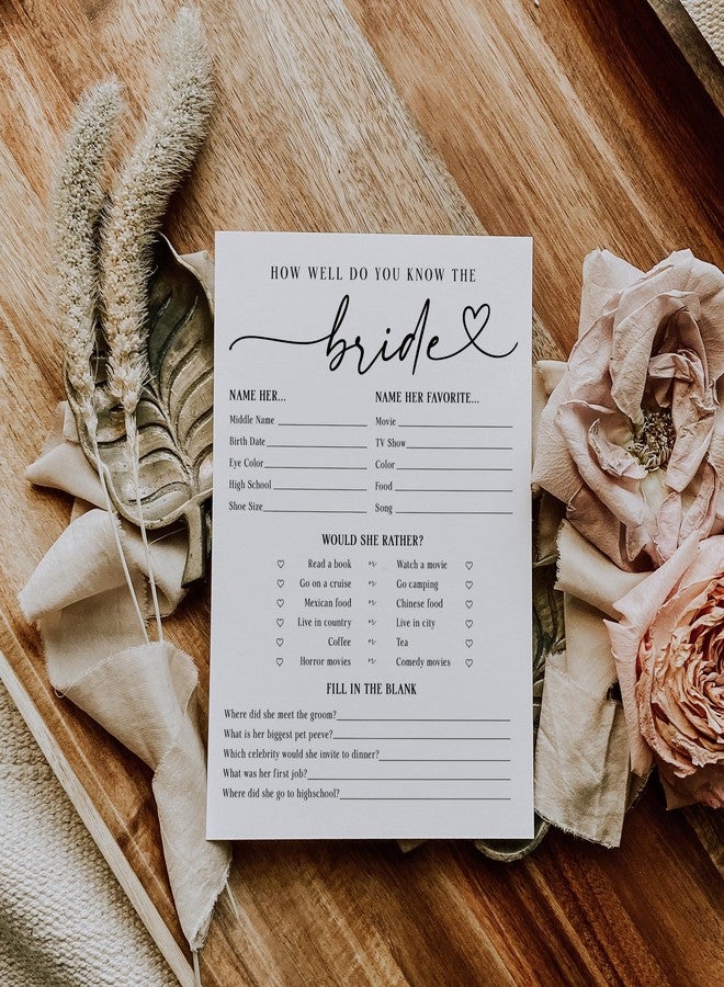 Your Main Event Prints How Well Do You Know the Bride Bridal Shower Game, Fun Wedding Shower Games and Activities, Would She Rather, 50 Count - Image 2