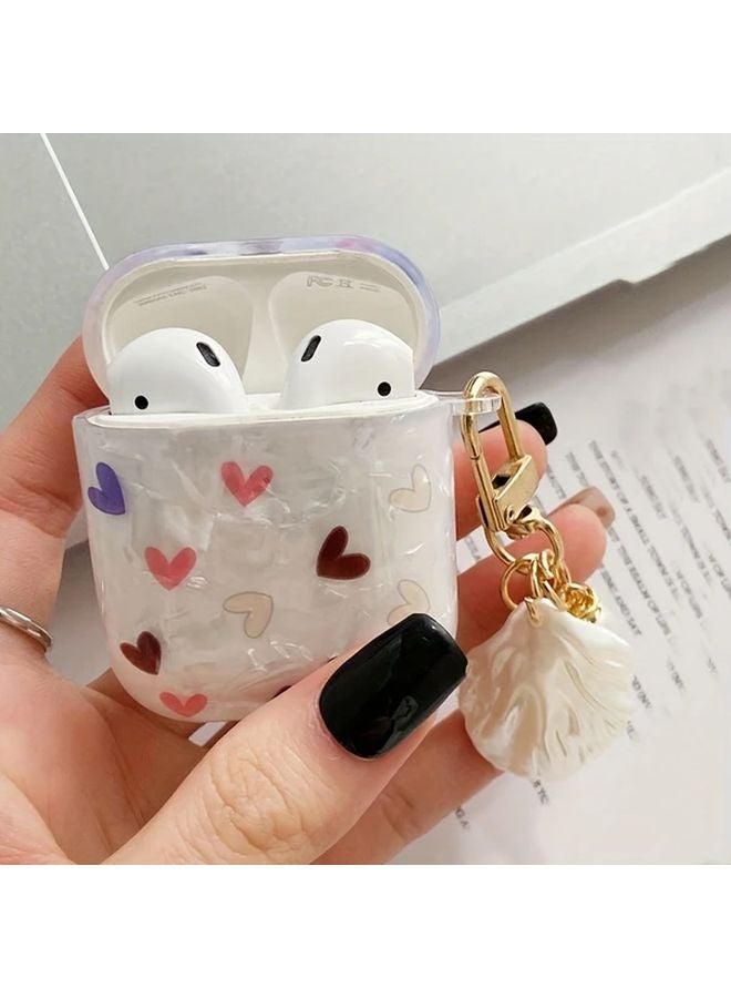 AirPods 1 2 Case with Soft Shell Pattern Love Design and Strap Pendant - Image 4