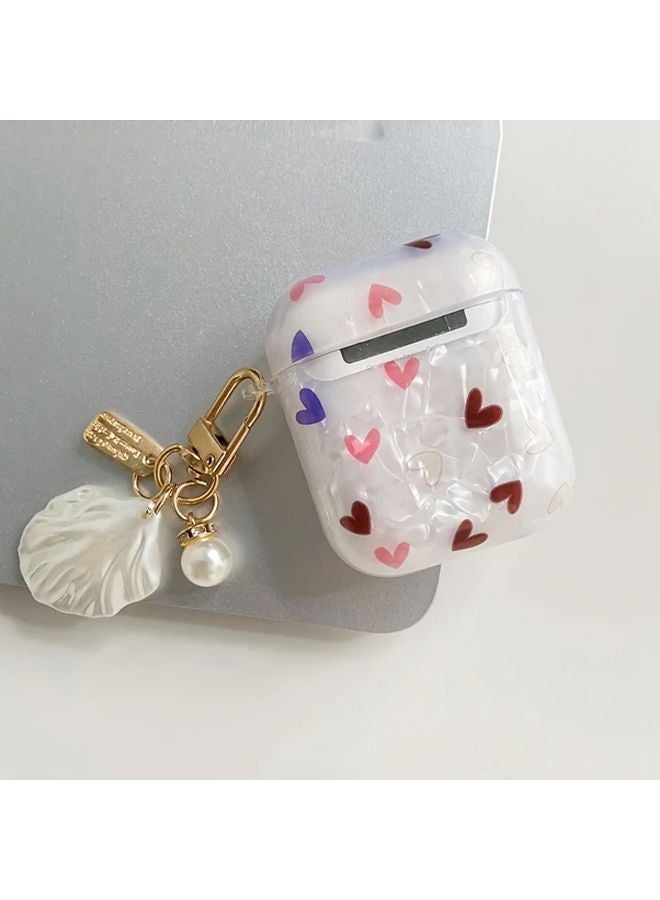 AirPods 1 2 Case with Soft Shell Pattern Love Design and Strap Pendant - Image 5