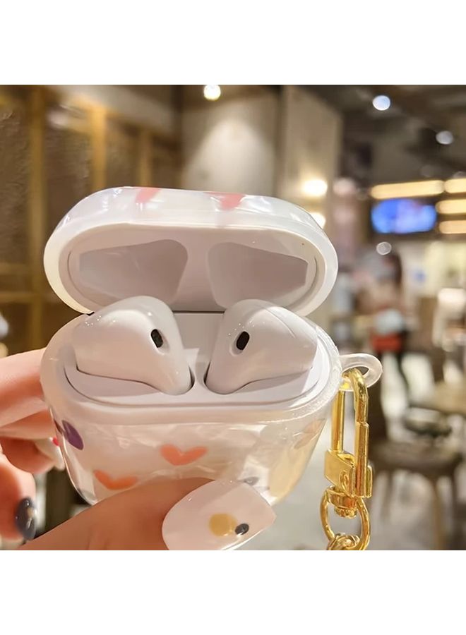 AirPods 1 2 Case with Soft Shell Pattern Love Design and Strap Pendant - Image 3