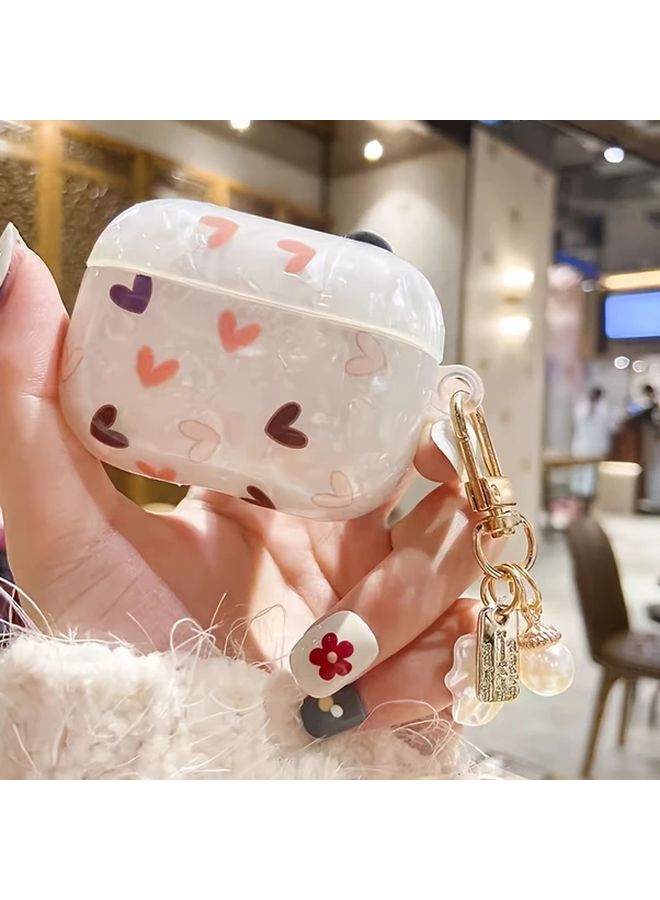 AirPods 1 2 Case with Soft Shell Pattern Love Design and Strap Pendant - Image 2