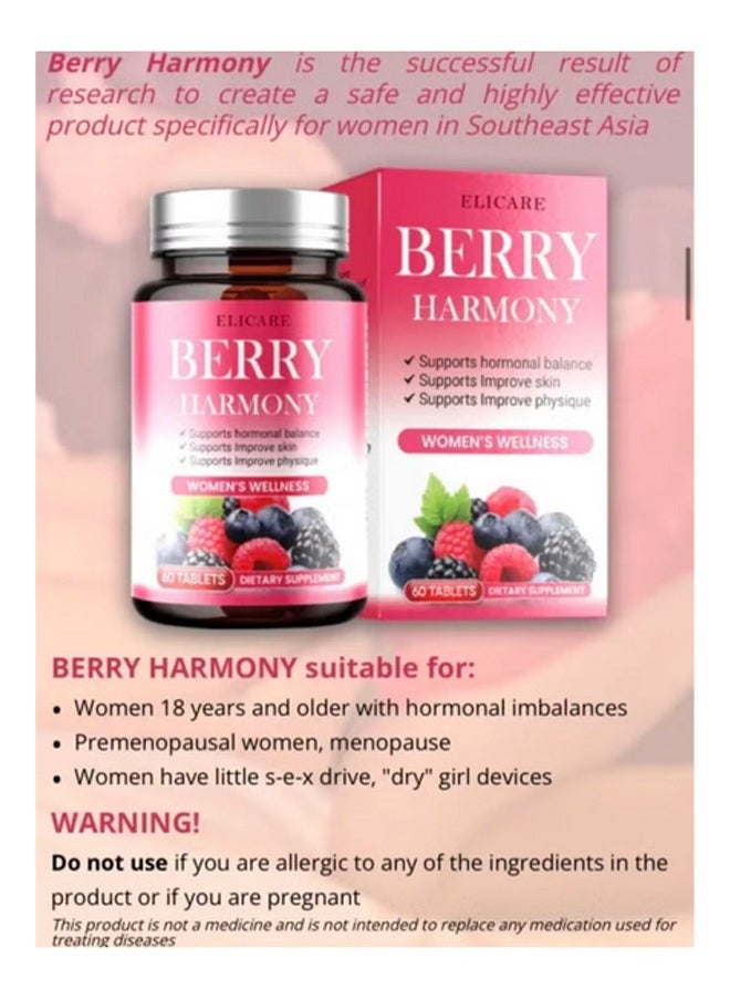 elicare - Berry Harmony Balance Female Hormones 60 Tablets - Image 1