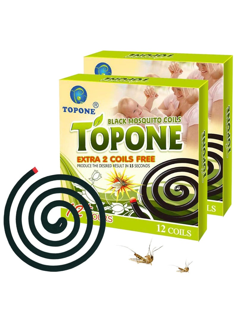 TOPONE - 24 Pcs Mosquito Repellent Coils Box for Outdoor Use Camping Patio Deck Hiking - Image 1