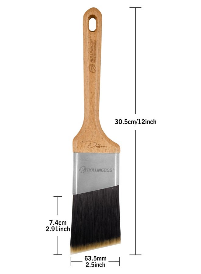 ROLLINGDOG Paint Brushes for Walls - 2.5 Inch Angled Paint Brushes,Stiff Filament Great for Ceiling Cutting in,Trimming - Image 2