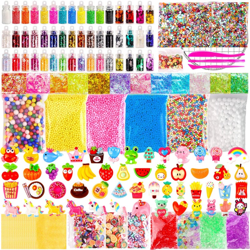 JMUQ 175 Pack Slime Making Supplies Kit Slime Add Ins Accessories Includes Slimes Charms Foam Balls for Making Creative Slimes Kit - Image 2