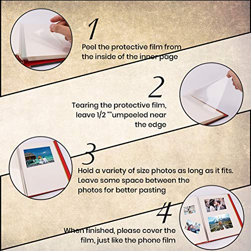 BBwill Magnetic Self-Stick Page Photo Album, Our Adventure Book Handmade DIY Albums for Wedding Anniversary Family Holds 3X5, 4X6, 6X8, 8X10 Photos - Image 4