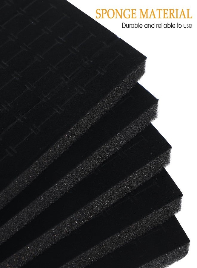 جارنيك منظم تخزين أقراط من الفوم من جارنيك، 5 قطع، 100 فتحة، صندوق مجوهرات داخلي، منظم خواتم مخملي أسود، حامل عرض مجوهرات ناعم للخواتم والأقراط - Image 2