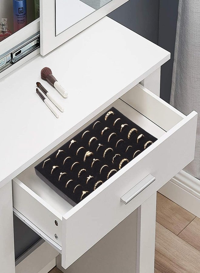 جارنيك منظم تخزين أقراط من الفوم من جارنيك، 5 قطع، 100 فتحة، صندوق مجوهرات داخلي، منظم خواتم مخملي أسود، حامل عرض مجوهرات ناعم للخواتم والأقراط - Image 4