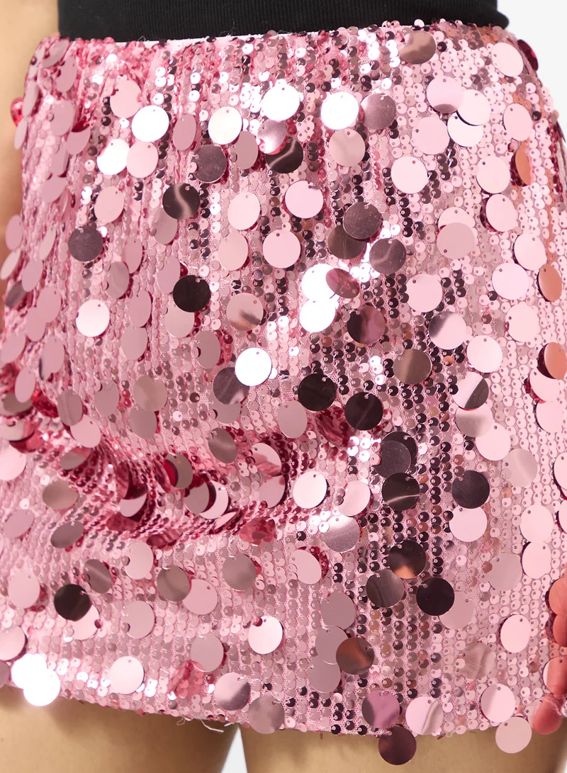 Ginger  Sequin Embellished Mini Skirt for Women | Best Price UAE