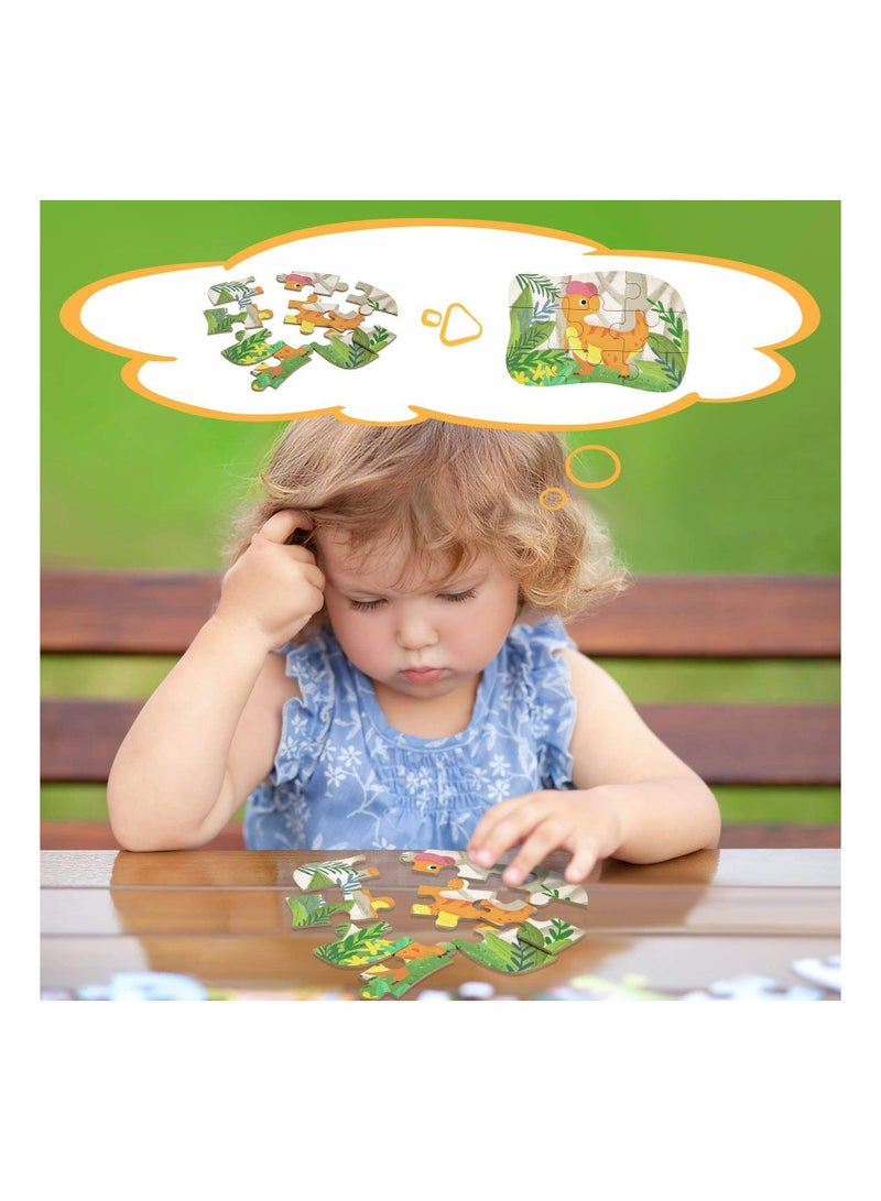 Y&D Dinosaur Puzzles for 3 4 5 6 Year Olds, 5-in-1 Jigsaw with Iron Box Storage, Toys Gifts Boys, Girls, Kids and Children (Dinosaur Puzzles) - Image 2