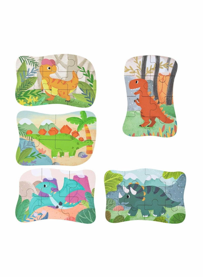 Y&D Dinosaur Puzzles for 3 4 5 6 Year Olds, 5-in-1 Jigsaw with Iron Box Storage, Toys Gifts Boys, Girls, Kids and Children (Dinosaur Puzzles) - Image 5