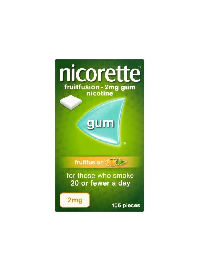 نيكوريت فروت فيوجن 2 ملغ علكة نيكوتين – 105 قطعة - Image 2