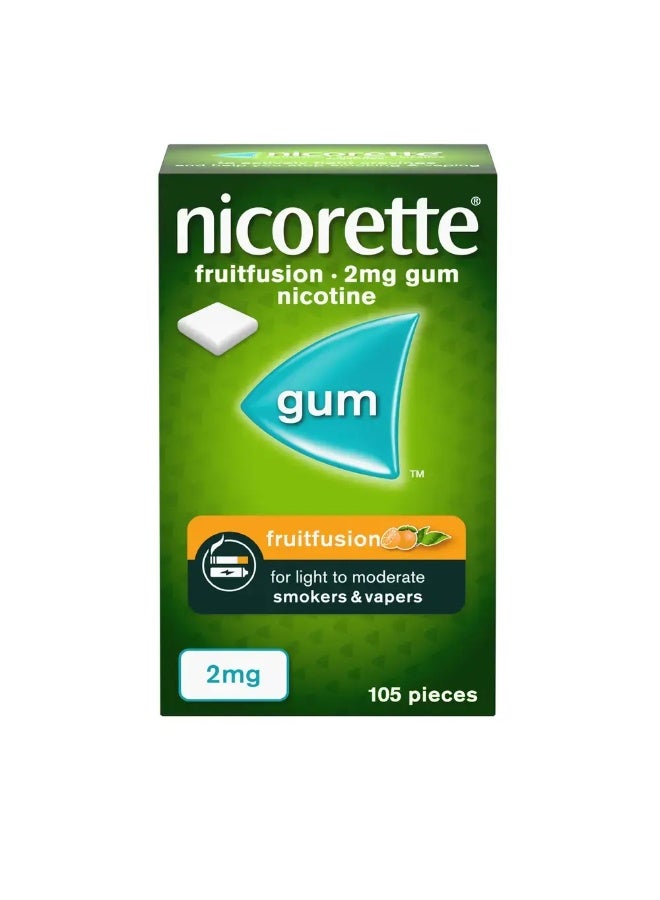 Nicorette	Fruitfusion 2mg gum nicotine	105 pieces - Image 1