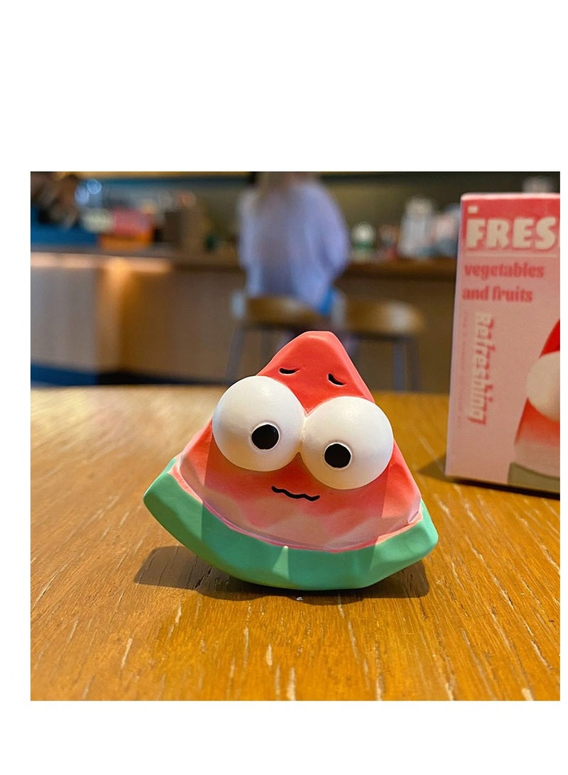 general Original wood carving style fruit home display pieces resin toy decorations cute car interior accessories - Melon, Banana, Pear, Watermelon (set of four) - Image 4