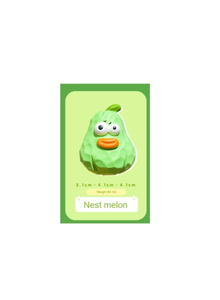 general Original wood carving style fruit home display pieces resin toy decorations cute car interior accessories - Melon, Banana, Pear, Watermelon (set of four) - Image 5