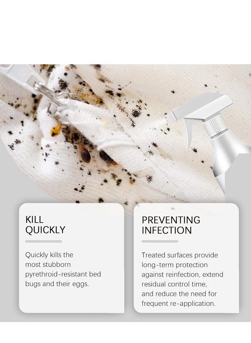 Jakehoe 120ml Bed Bugs Killer Spray, Roach & Fly Killer Spray, Plant-Based Actives Kill Insects & Bugs on Contact, Non-Greasy, Repellent Indoor flea moth bugs bed bugs, No Stains, Fresh Scent - Image 5