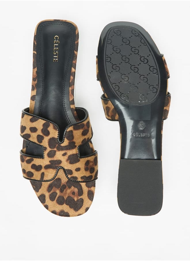 Celeste - Womens Animal Print Slide Sandals - Image 1
