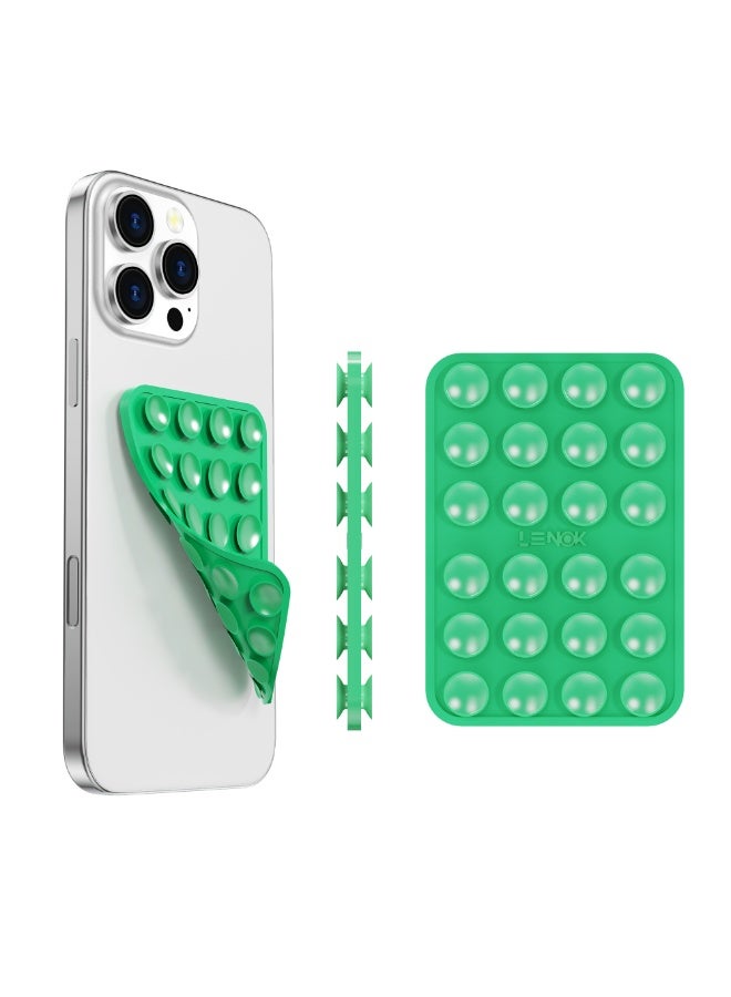 LENOK Silicone Double-Sided Suction Phone Case Detachable Mount - Hands-Free, Strong Grip Holder for Selfies & Videos - Durable, Easy to Use - iPhone & Android (Mint) - Image 1