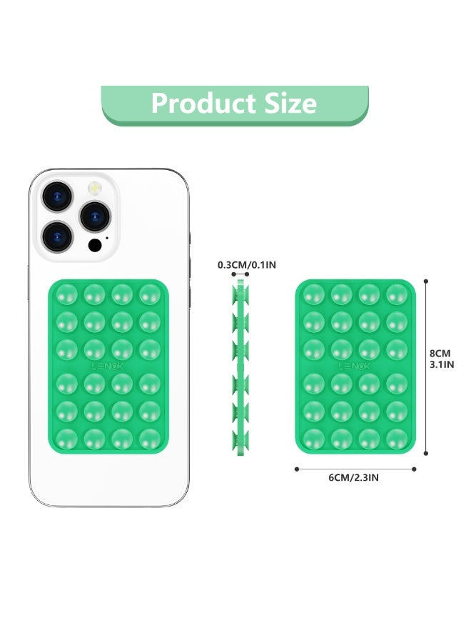 LENOK Silicone Double-Sided Suction Phone Case Detachable Mount - Hands-Free, Strong Grip Holder for Selfies & Videos - Durable, Easy to Use - iPhone & Android (Mint) - Image 4