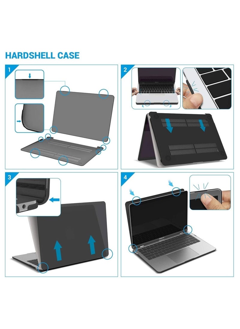 Rubik - Hardshell Protective Case for MacBook New Pro 13'' (A1706/ A1708/ A1989/ A2159 /A2251 /A2289 Black - Image 1