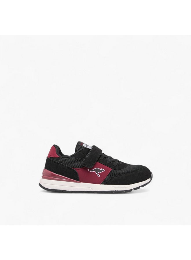 kangaROOS Girls' Logo Print Sports Shoes with Hook and Loop Closure  - Image 3