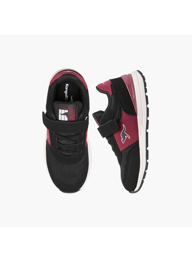 kangaROOS Girls' Logo Print Sports Shoes with Hook and Loop Closure