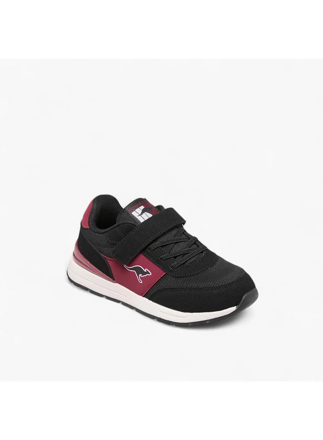 kangaROOS Girls' Logo Print Sports Shoes with Hook and Loop Closure