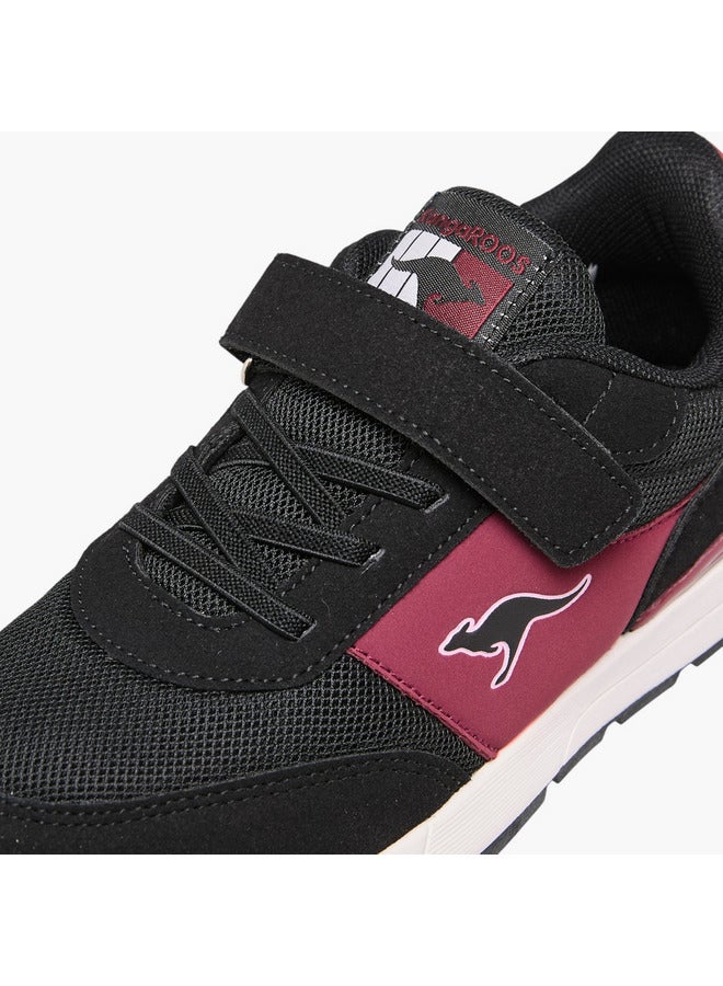 kangaROOS Girls' Logo Print Sports Shoes with Hook and Loop Closure  - Image 4