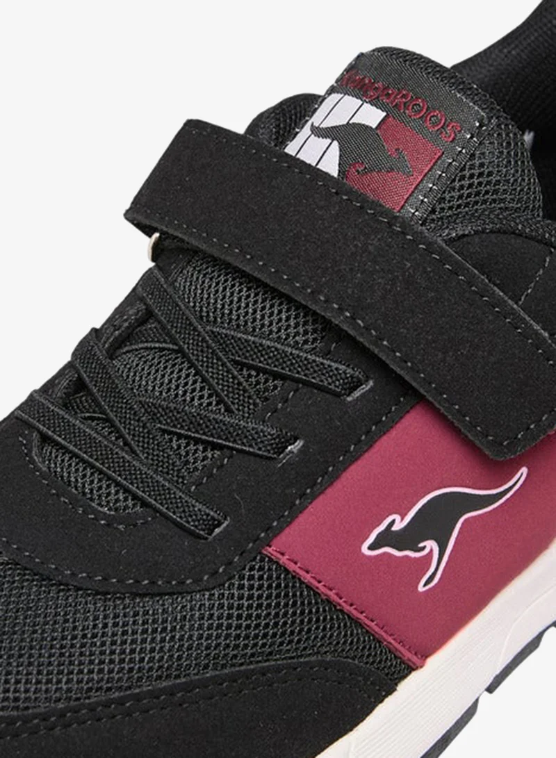 kangaROOS BLACK Girls' Logo Print Sports Shoes with Hook and Loop Closure for Women | Best Price UAE