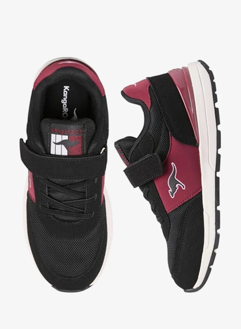 kangaROOS BLACK Girls' Logo Print Sports Shoes with Hook and Loop Closure for Women | Best Price UAE