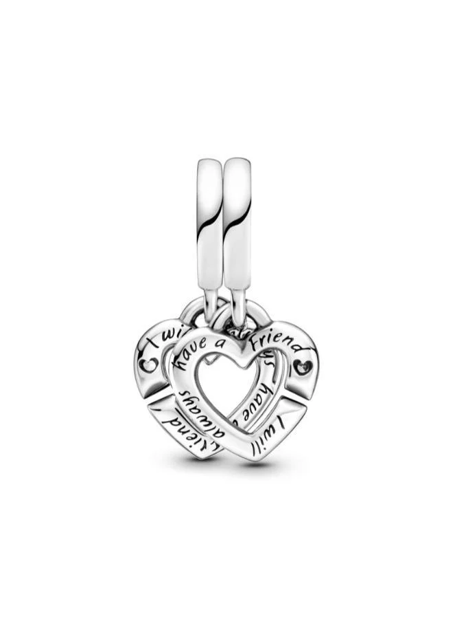 PANDORA Linked Sister Hearts Split Dangle Charm