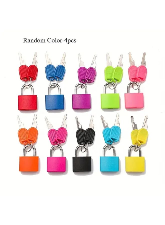 4pcs Heavy Duty Mini Metal Padlock with Keys Random Color for Locker Gym Travel - Image 1