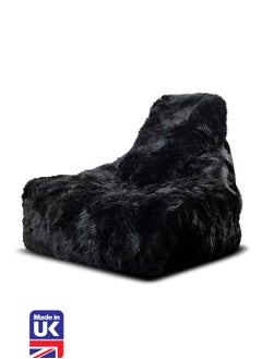 Extreme Lounging Extreme Lounging® - Original Mighty Fur Sheepskin Bean Bag - Made in UK - Premium Quality Double Stitched Bean Bag – Luxurious, soft & Comfortable - Large BeanBags Chair - Black  - Image 1