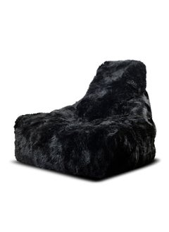 Extreme Lounging Extreme Lounging® - Original Mighty Fur Sheepskin Bean Bag - Made in UK - Premium Quality Double Stitched Bean Bag – Luxurious, soft & Comfortable - Large BeanBags Chair - Black  - Image 3