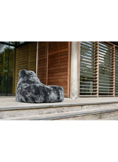 Extreme Lounging Extreme Lounging® - Original Mighty Fur Sheepskin Bean Bag - Made in UK - Premium Quality Double Stitched Bean Bag – Luxurious, soft & Comfortable - Large BeanBags Chair - Black  - Image 4