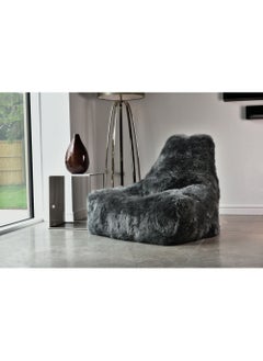 Extreme Lounging Extreme Lounging® - Original Mighty Fur Sheepskin Bean Bag - Made in UK - Premium Quality Double Stitched Bean Bag – Luxurious, soft & Comfortable - Large BeanBags Chair - Black  - Image 5