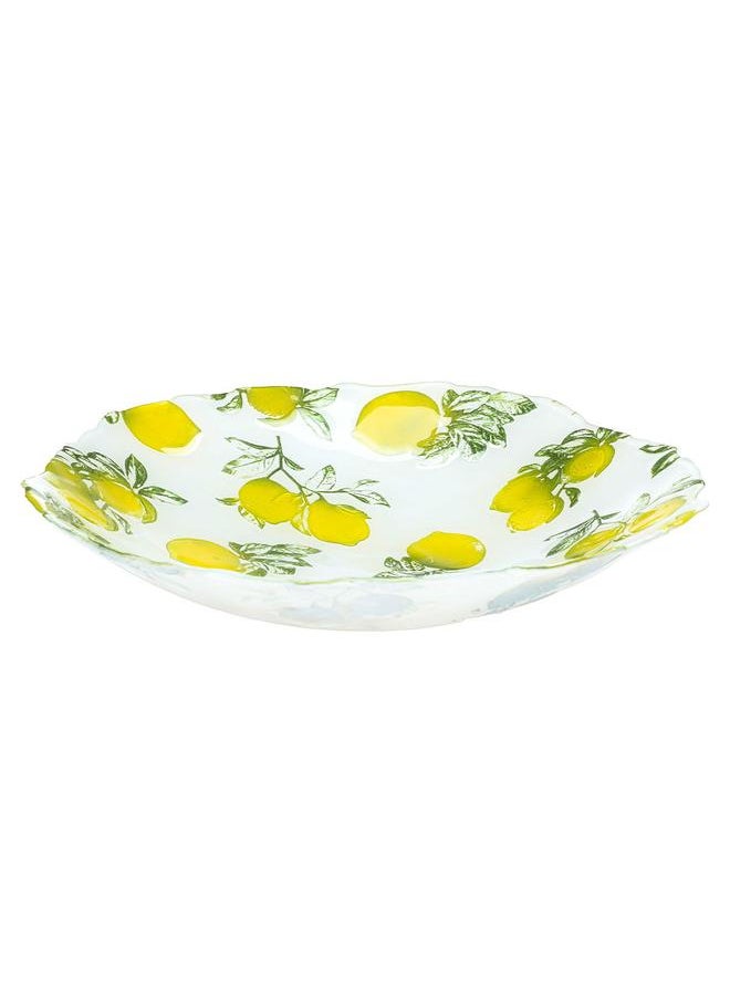 Alsaif Glass Serving Plate 40X40X5 Cm Green Yellow  - Image 1