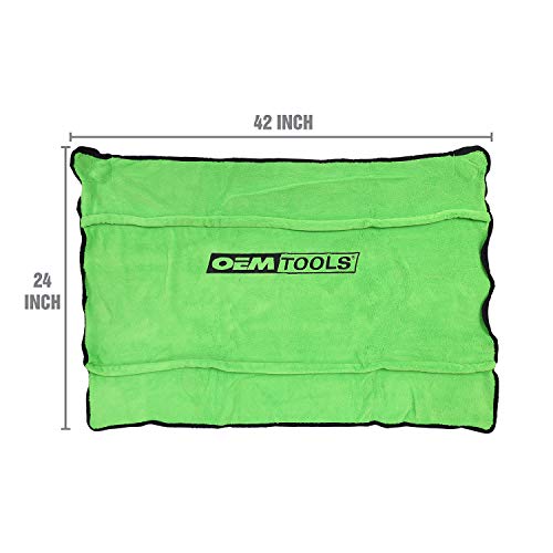 OEMTOOLS غطاء واقي ناعم للفوانيس من OEMTOOLS 24899 للميكانيكيين، حماية مغناطيسية للفوانيس للسيارات والشاحنات، 42" × 24" واقي للفوانيس، أخضر عالي الوضوح، مغناطيسات قابلة للإزالة - Image 4
