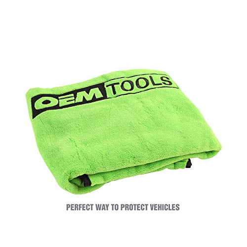 OEMTOOLS غطاء واقي ناعم للفوانيس من OEMTOOLS 24899 للميكانيكيين، حماية مغناطيسية للفوانيس للسيارات والشاحنات، 42" × 24" واقي للفوانيس، أخضر عالي الوضوح، مغناطيسات قابلة للإزالة - Image 2