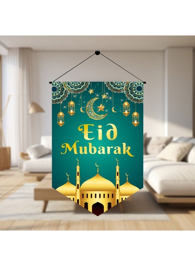 DANUBE HOME Danube Home Afreen Eid Mubarak Banner Green - 30X45Cm Festive Decor For Eid Celebrations Multi Color Figurines & Decorations Perfect For Home & Prayer Space Decorative Home Accessories - Image 2