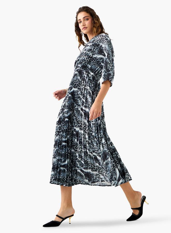 Splash FAV Pleated Print Dress - Image 2
