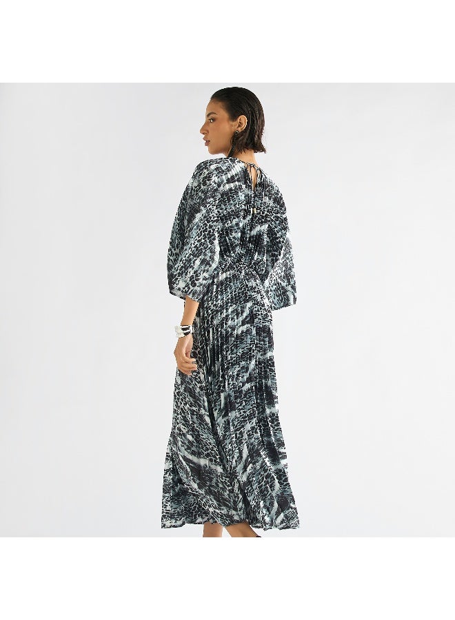 Splash FAV Pleated Print Dress - Image 4