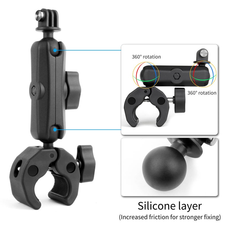 SOONSUN Super Clamp Mount with Dual 360Â° Ball Heads & Phone Holder, Heavy-Duty Camera Clamp Mount for GoPro Hero 13 12 11 10 9, Insta360, DJI Osmo, DSLR, Smartphones & Action Cameras - Image 3