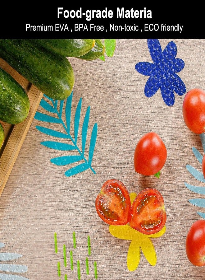 MBKOH Fridge Mats, Kitchen Mat EVA Food Grade Multipurpose Washable Anti Slip Mat/Sheet for Fridge, Shelf Liners for Kitchen Shelves, Table, Drawer mat (300 * 45 cm) (Avocado) (Yellow+Blue-Flower) - Image 3