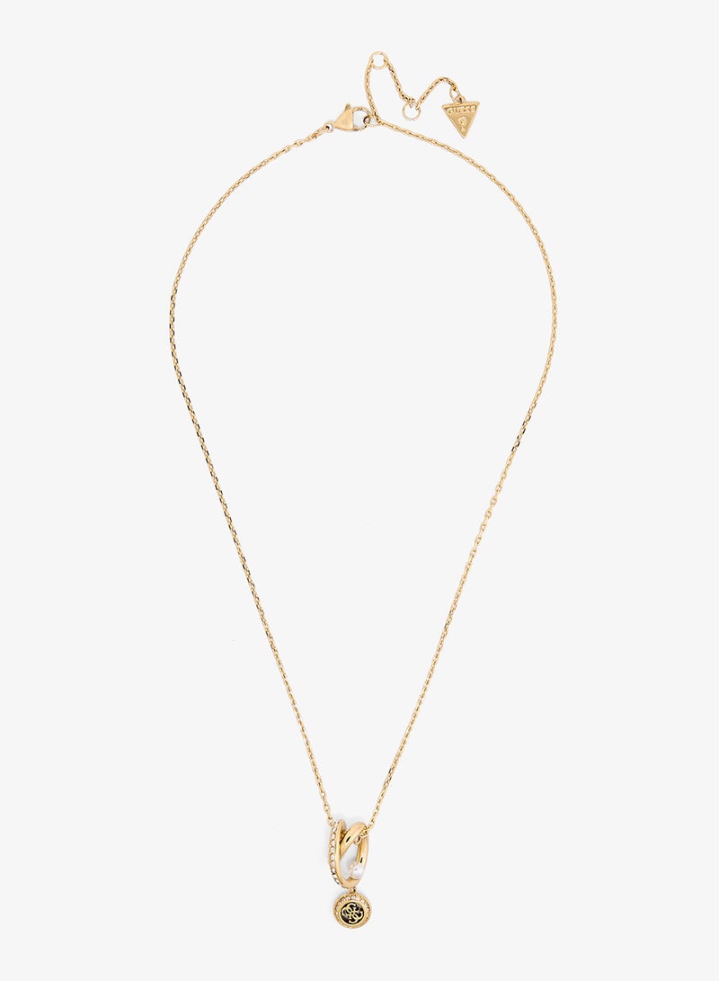 GUESS Tiny Pearly Logo Necklace - Image 1