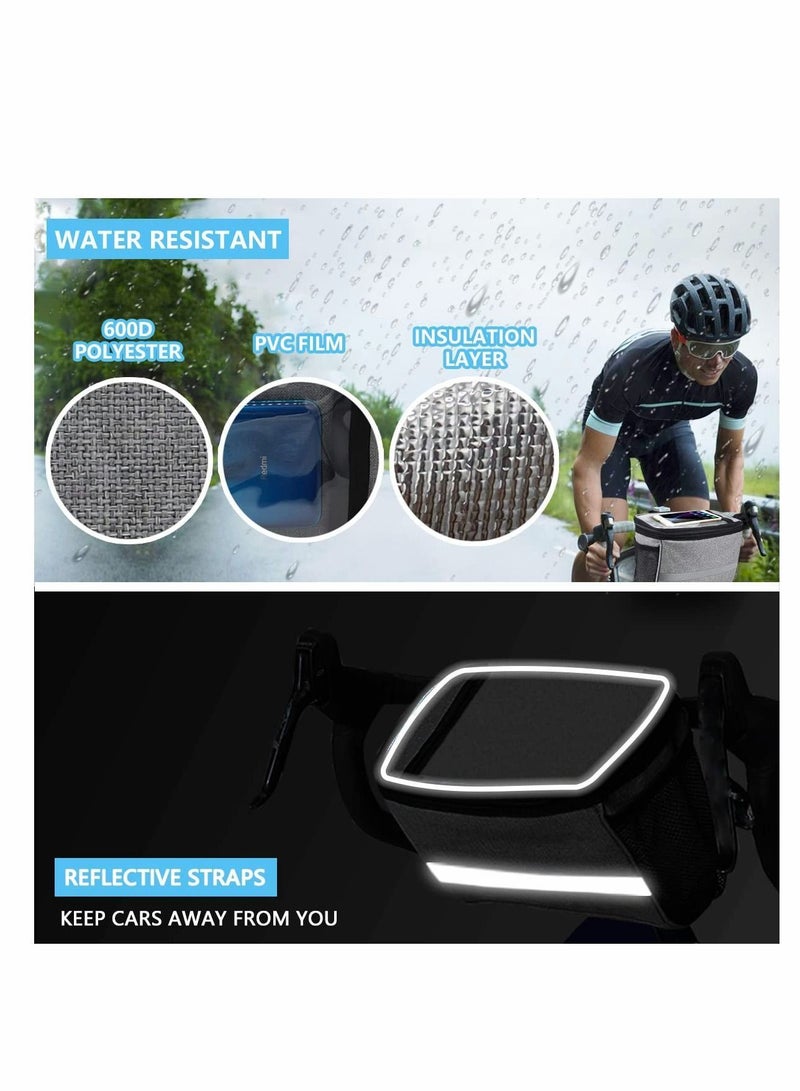 Y&D Bike Basket, Insulated Thermal Cooler, Water Resistant Handlebar Bag with Phone Mount, for Accessories Kids Girls Boys Men Women Scooter Cruiser - Image 4