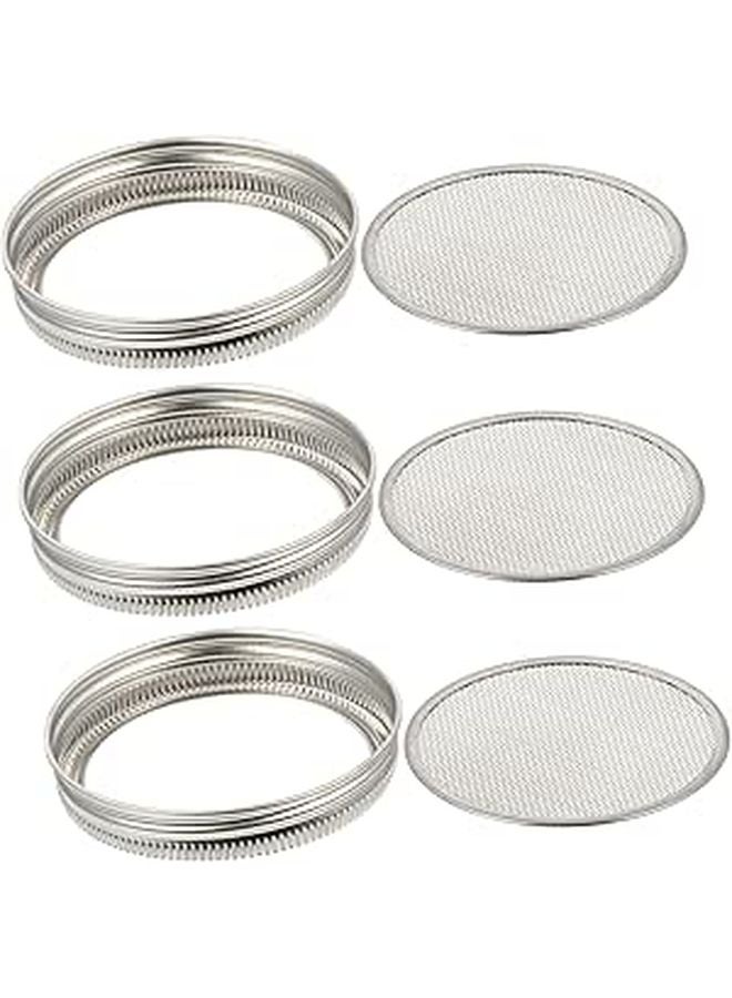 Stainless Steel Mason Jar Sprouting Lids 3 Pack Strainer Screen For Small Jars - Image 1