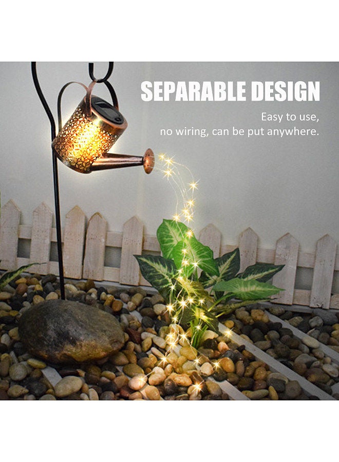 Outdoor Waterproof Solar Lantern Metal Watering Can Sun Lamp Led with Shepherd Hook for Garden Decor OutsideHanging Solar Lights for Outdoor Patio DecorYard Decor. - Image 5
