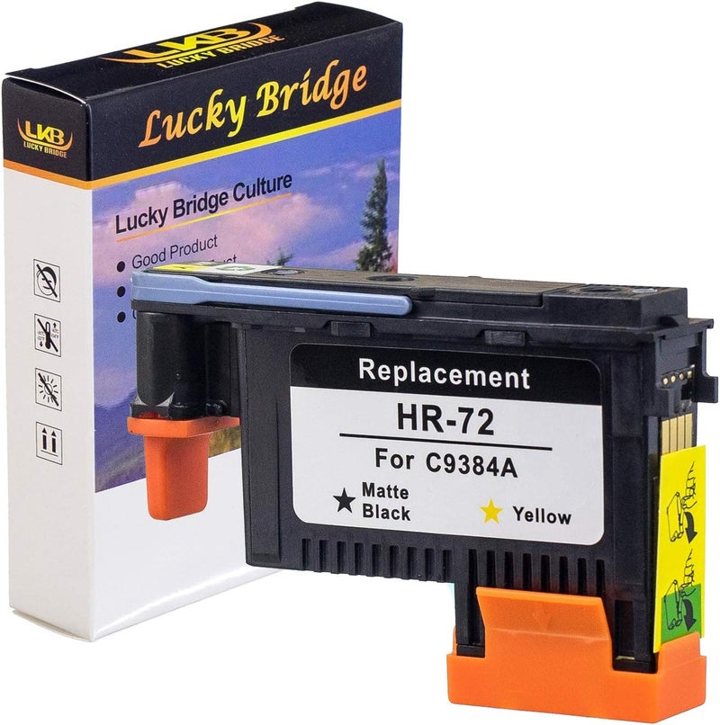JCTONER LKB Remanufactured HP72 Printhead C9384A with New Updated Chips Replacement for HP Designjet T610 T620 T770 T790 T1100 T1120 1200 T1300 T2300 (1BK/Y) 1PK-US - Image 1