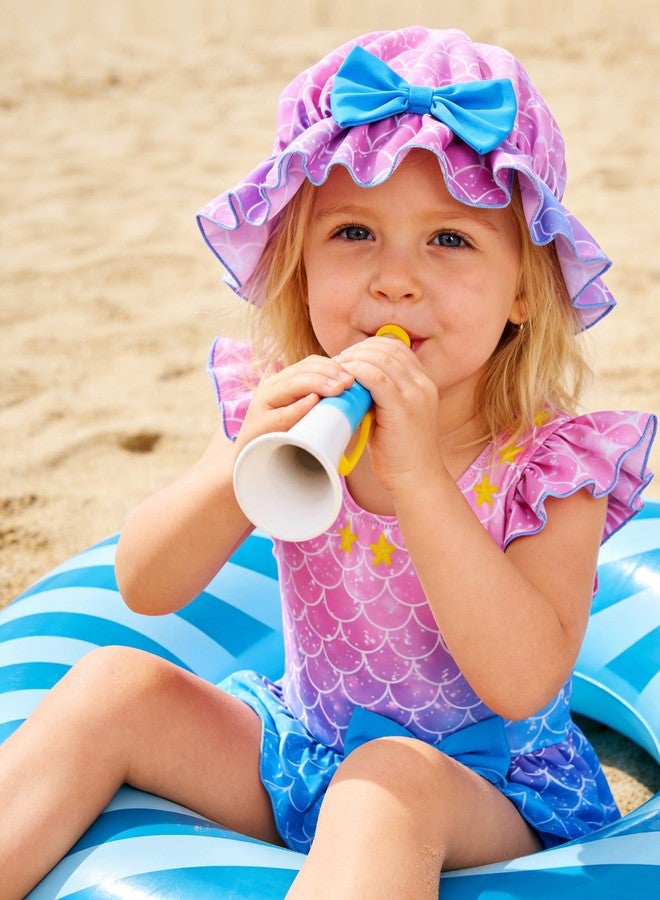 Ghteas Toddler Girl Swimsuit 3t Bathing Suit Girls 3 Piece Beachwear Ruffle Bow Tankini with Hat Bikini Sets 2t 3t Blue Pink - Image 2